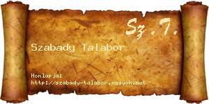 Szabady Talabor névjegykártya